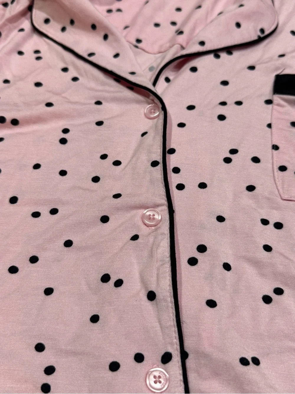 New Kate Spade 3X Pink And Black Dot Print Coordinating Pajama Short Set Cute!